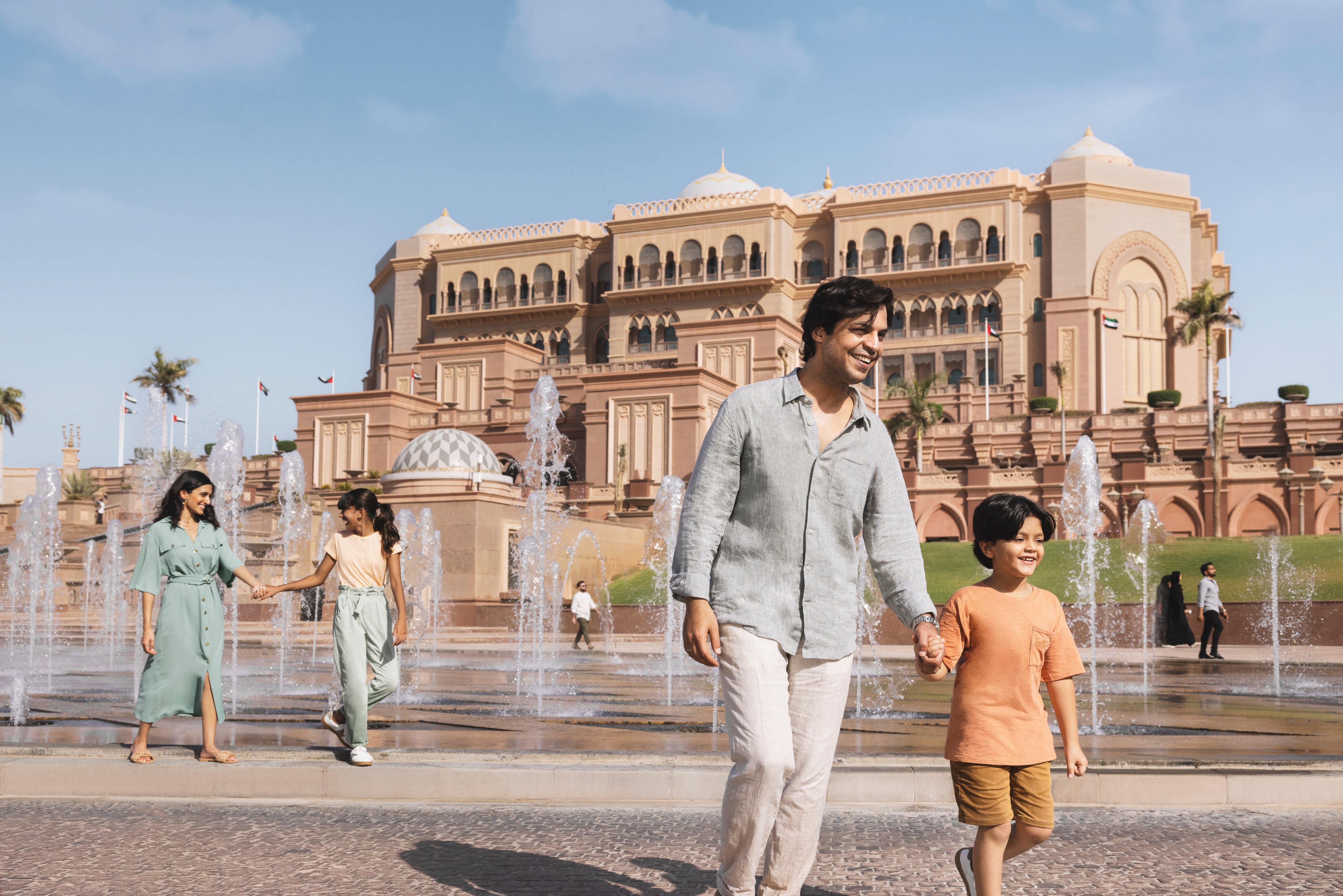 Indian family enjoying their time at Emirates Palace Hotel