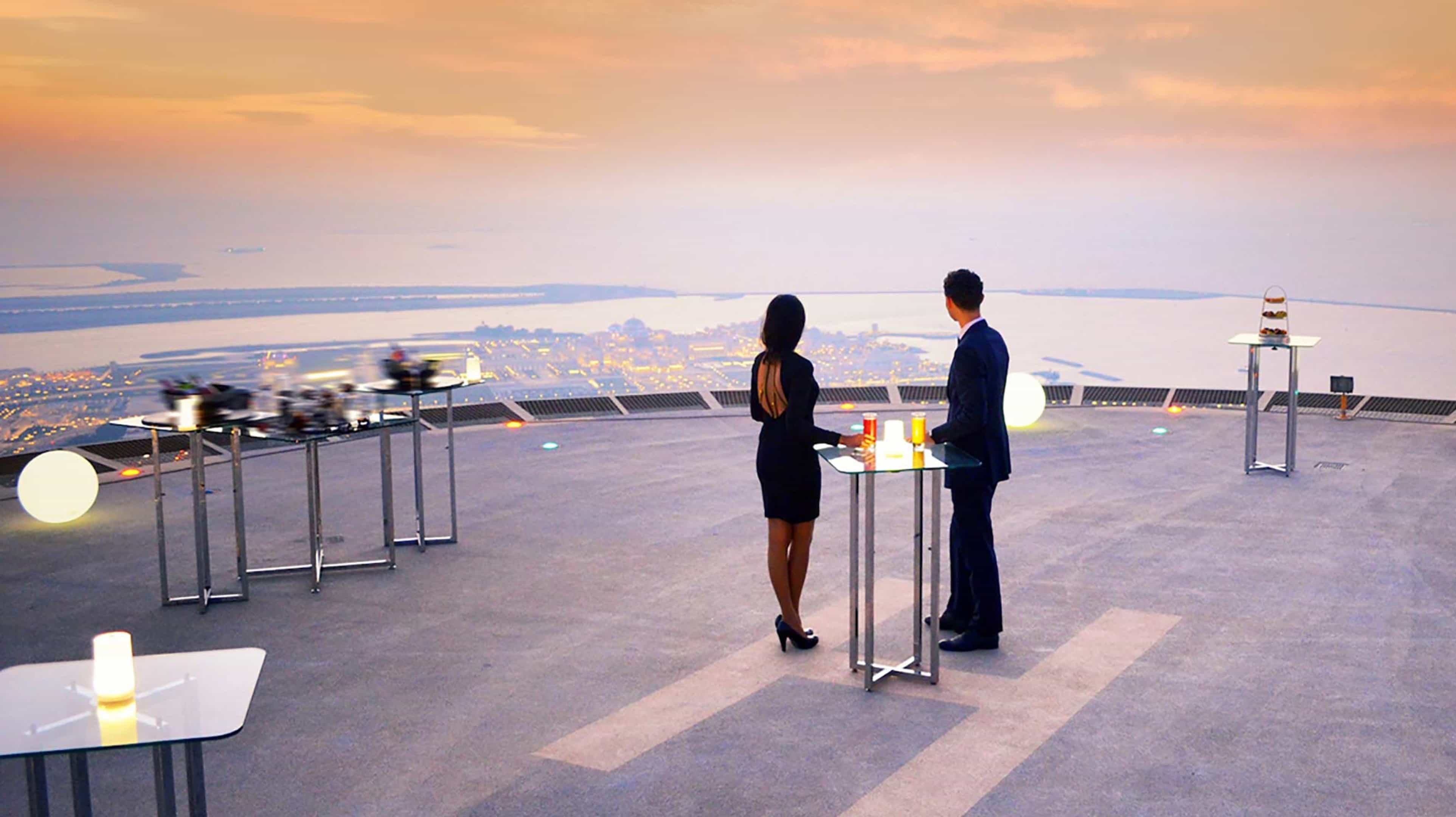 Helipad sunset supper