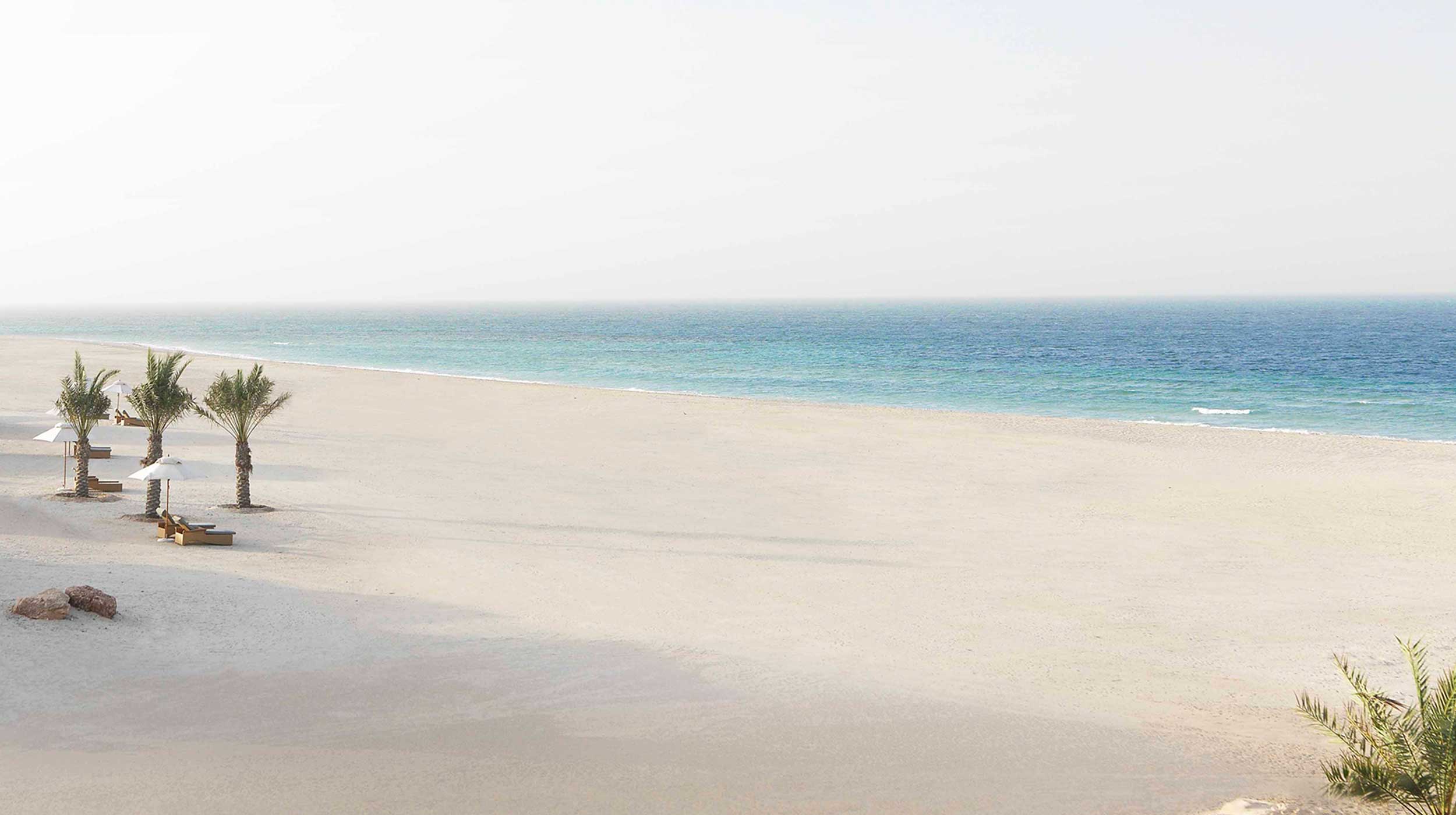 Beautiful sandy beach in the Emirate of Abu Dhabi