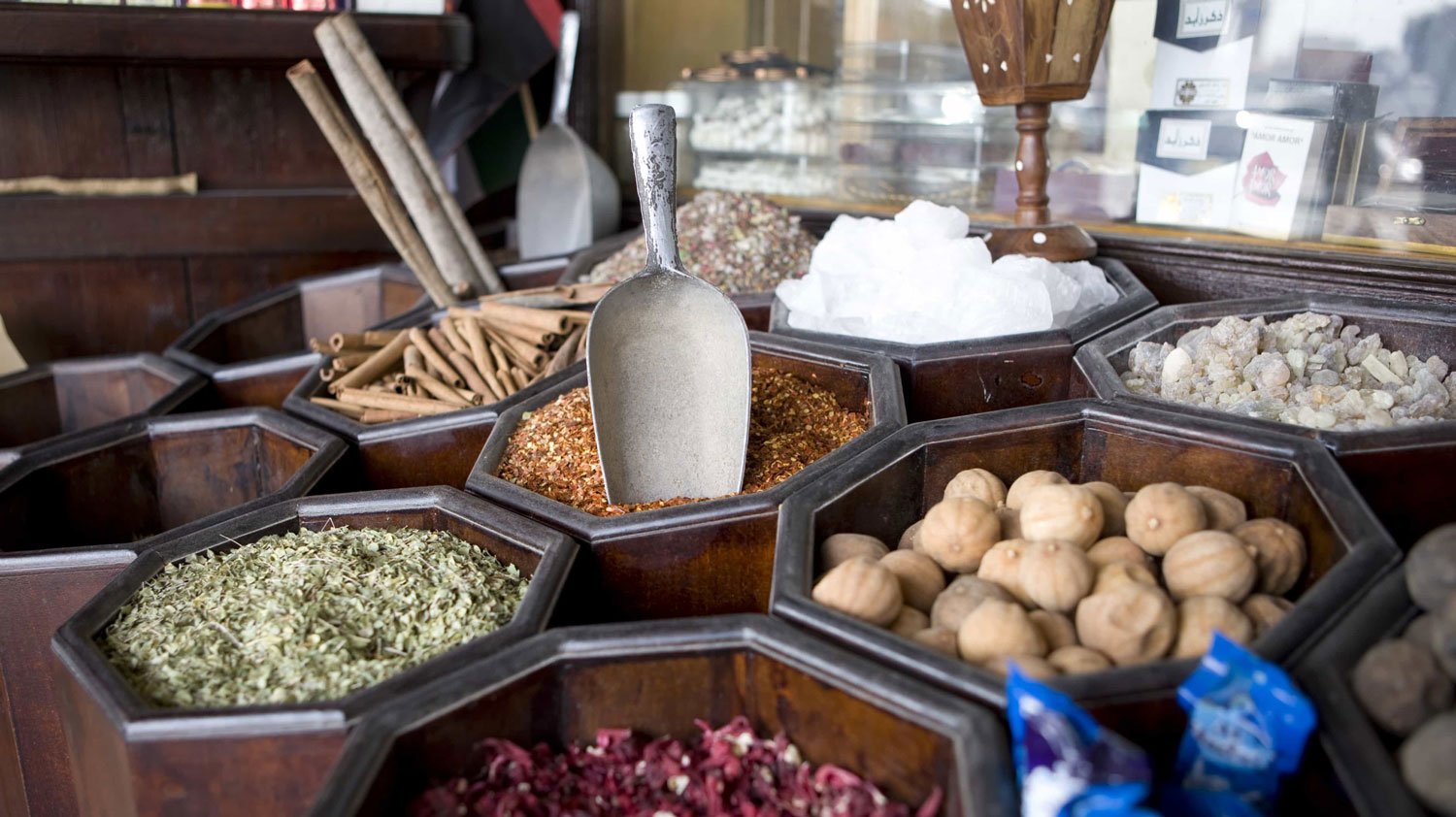 Foto de especias típicas en la gastronomía árabe